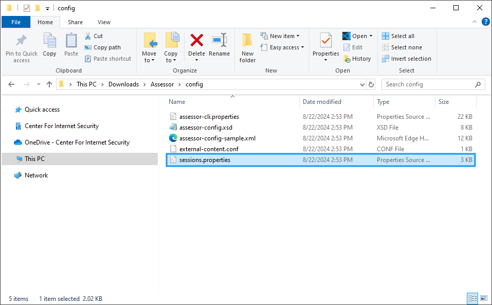 Configure Session Properties File - CIS-CAT Pro Assessor v4 Guide